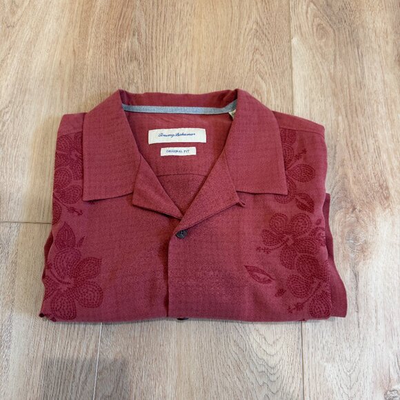 Tommy Bahama Men’s Silk Button Down Shirt USC Logo Maroon Floral Size XL - Picture 12 of 12